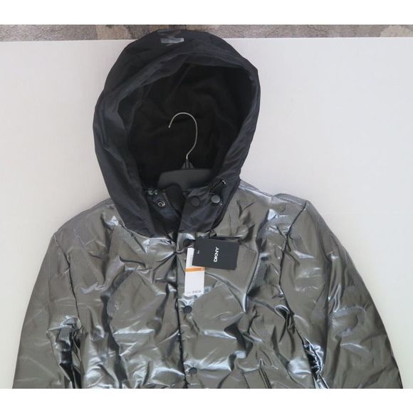 DKNY Men's Sz S Gray Signature Pewter Wind Resistant/Rain Repellent Jacket $165 - Picture 7 of 11